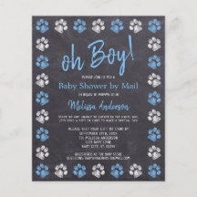 Budget Paw druckt Blue Boy Baby Dusche per Mail