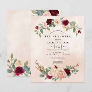 Budget Peach Burgundy Pumpkins Fall Brautparty