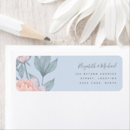 Budget Peach floral Dusty Blue Sage Leaf Hochzeit