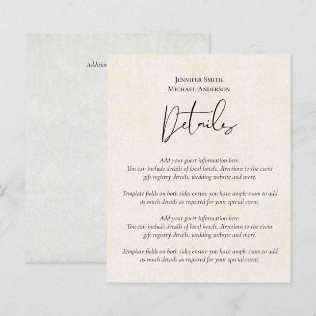 BUDGET Peach Gray Wedding Watercolor (Vorne/Hinten)