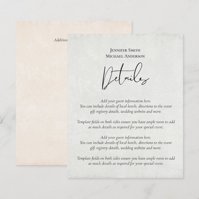 BUDGET Peach Gray Wedding Watercolor (Vorne/Hinten)