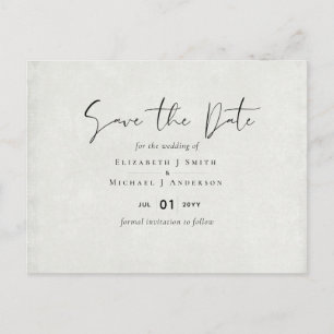 BUDGET Peach Gray Wedding Watercolor Rett Dates Postkarte