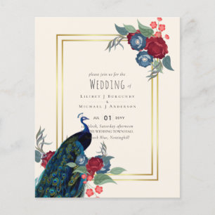 BUDGET Peacock Blue Burgundy Winter Hochzeit im He Flyer