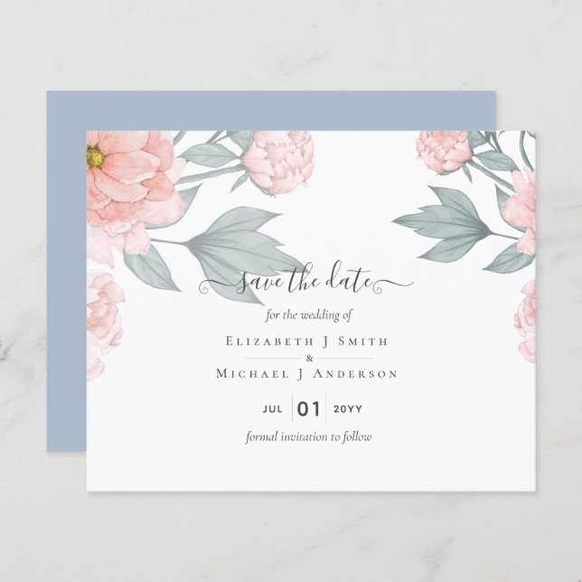 BUDGET PEONIES Pink Sage Peach Wedding (Vorne/Hinten)