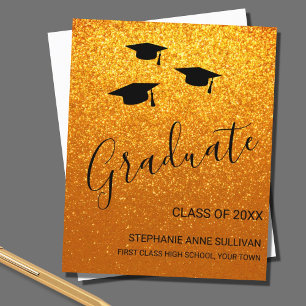 Budget Personalisiert Gold Glitzer Grad Bekanntgab