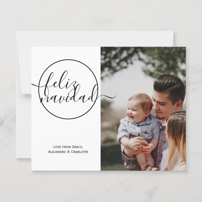 Budget Personalisiertes Foto Feliz Navidad Card (Vorderseite)