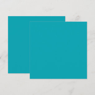BUDGET Pfau Blau Türkis Monochrome Hochzeit Dankeskarte