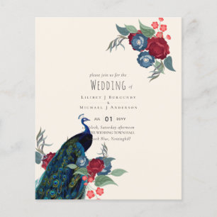 BUDGET  Pfauenblaues Burgunderrot Winter Herbst Ho Flyer
