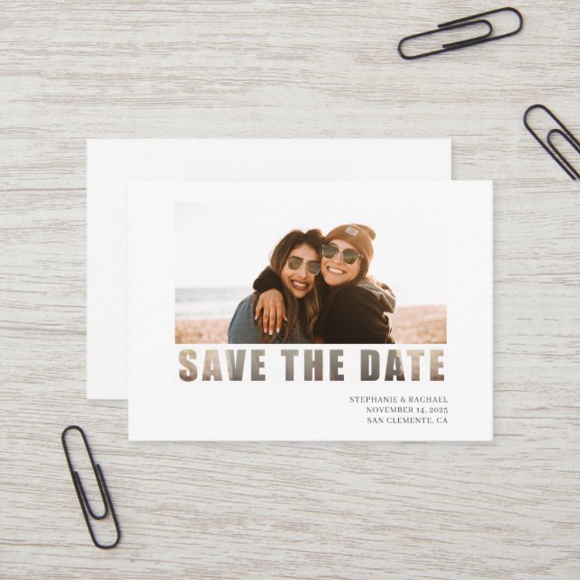 Budget Photo All in One QR Code Wedding Invitation (Devant/Arrière en situation)