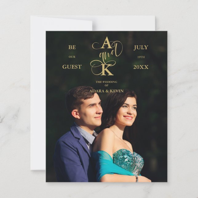 Budget Photo Luxury Faux Golden Fancy Calligraphy (Vorderseite)