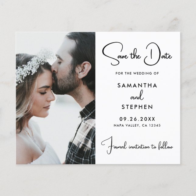 Budget Photo Moderne Enregistrer La Carte Date (Devant)