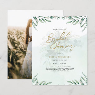 Budget Photo Nuptiale Douche Invitation Feuille Ru