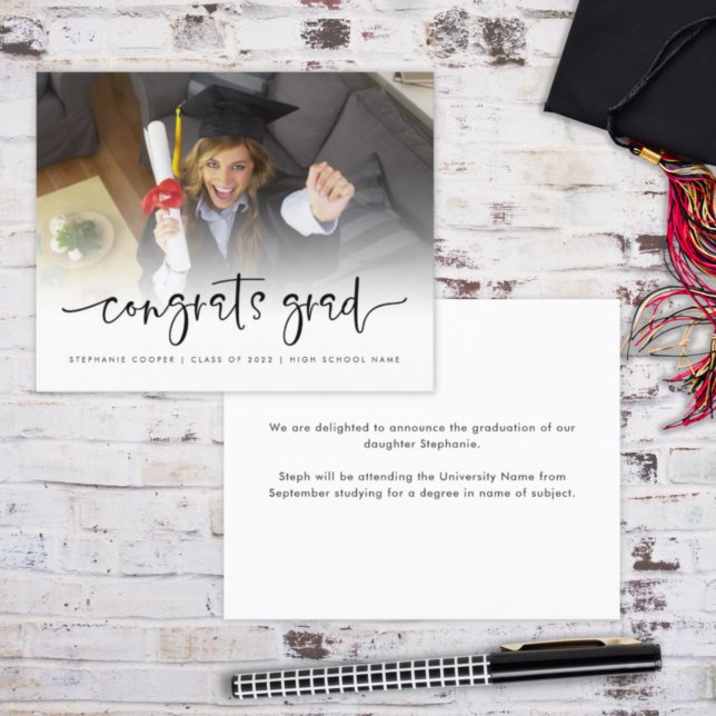 Budget Photo Overlay Congrats Grad 2022 Announce (Von Creator hochgeladen)