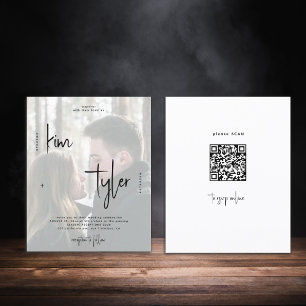 Budget photo QR code all in one wedding invitation