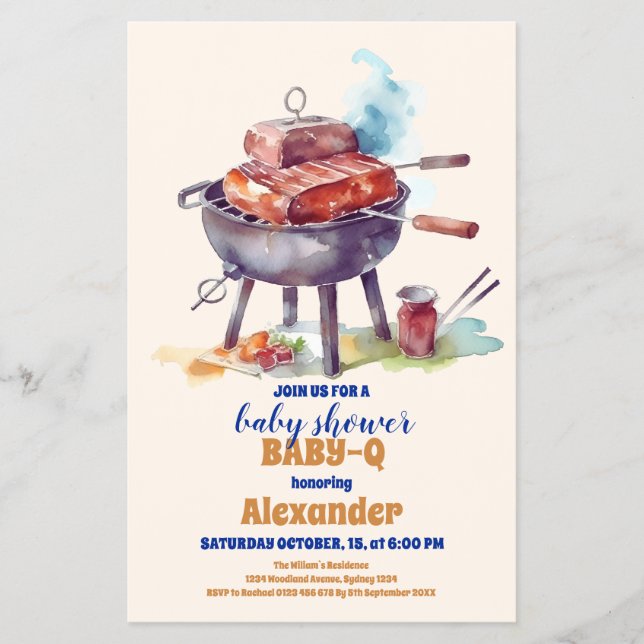 Budget Picnic Cloth Baby Q Baby Shower Flyer (Vorne)