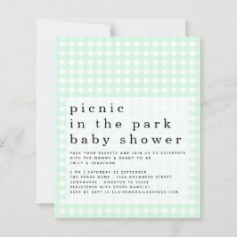 Budget Picnic Park Baby Dusche Green Gingham