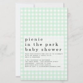 Budget Picnic Park Baby Dusche Green Gingham