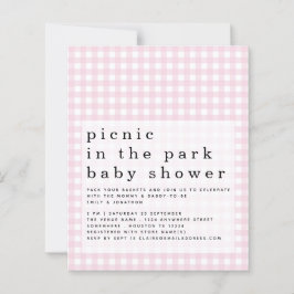 Budget Picnic Park Baby Dusche Pink Gingham Einlad