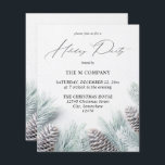Budget Pine Cone & Snow Holiday Party<br><div class="desc">** SATIN PAPIER IST PAPIERTHIN. AKTUALISIEREN SIE DAS PAPIER FÜR EIN BILDERPAPIER. HAT EINE OPTION FÜR ENVELOPES. *** Rette Geld für Einladungen mit dieser kleineren Einladung, die eine Option für Umschläge hat. Lassen Sie sich mit dieser Pine Cone & Snow Holiday Party-Einladung für Ihr phantastisches Party verwöhnen. Eine größere Version...</div>