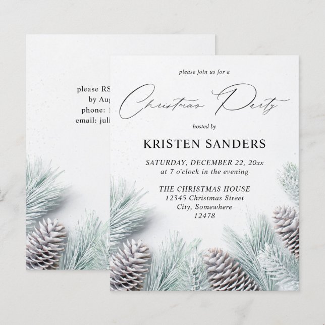 Budget Pine Cone & Snow Weihnachten Party (Vorne/Hinten)