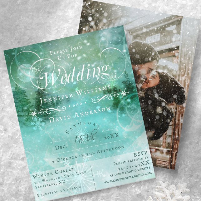 Budget Pine Tree Foto Winter Wonderland Wedding (Von Creator hochgeladen)