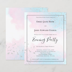 Budget Pink Aquamarin Watercolor Silver Wedding Ab