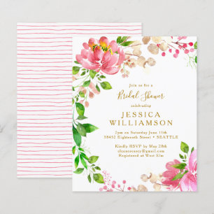 Budget Pink Aquarell Blumenladen Brautparty ein