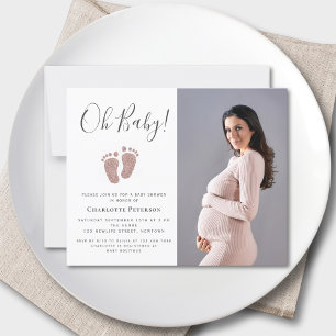 Budget-Pink-Baby-Feet-Foto-Baby-Shower-Einladung