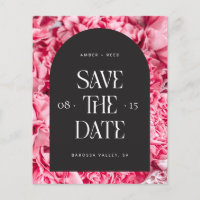 Budget Pink Black Floral Arch Modern Save the Date