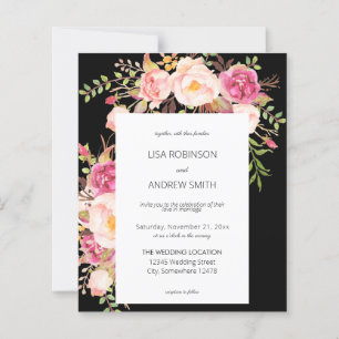 Budget Pink Blush Bloral Black 2 Hochzeit