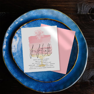 Budget Pink Cake Script 50. Geburtstag Einladung