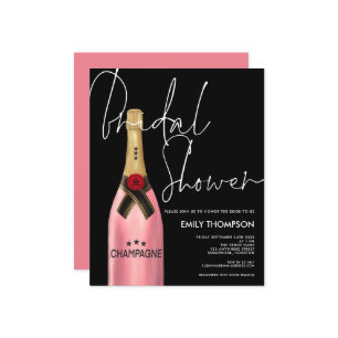 Budget Pink Champagne Script Black Brautparty