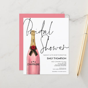 Budget Pink Champagne Script White Brautparty