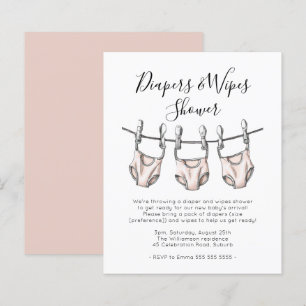 Budget Pink Diapers & Wipes Baby Dusche laden ein