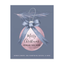 Budget Pink Dusty Blue Holiday New Address Card