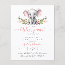 Budget Pink Elephant Baby Girl Dusche Einladung
