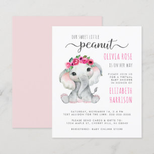 Budget Pink Elephant Virtual Baby Girl Dusche