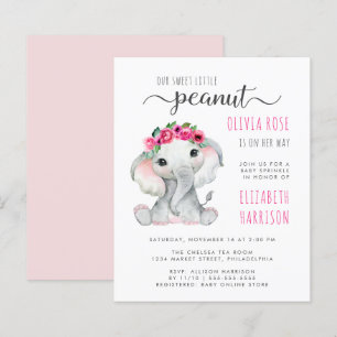 Budget Pink Elephant Watercolor Baby Sprinkle