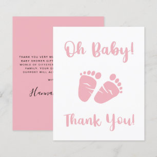 Budget Pink Feet Baby Girl Douche Carte de remerci