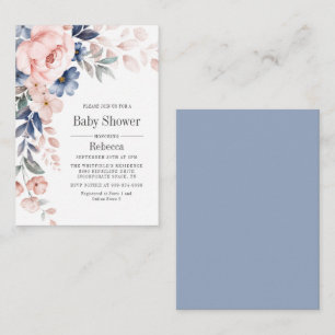 Budget Pink Floral Botanical Baby Dusche laden Mitteilungskarte