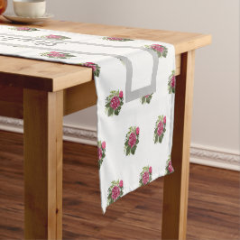 Budget Pink Floral Wedding Cloud Table Runner Kurzer Tischläufer