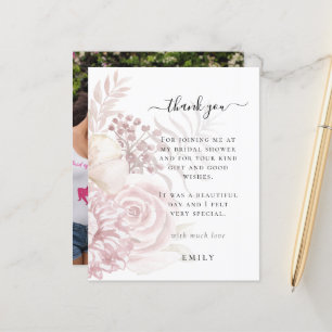 Budget Pink Florals Foto Brautparty Vielen Dank