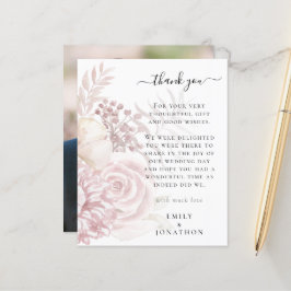 Budget Pink Florals Foto Hochzeit Vielen Dank