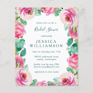 Budget Pink Garden Rose Floral Brautparty