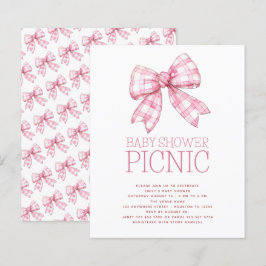 Budget Pink Gingham Bow Baby Shower Picnic