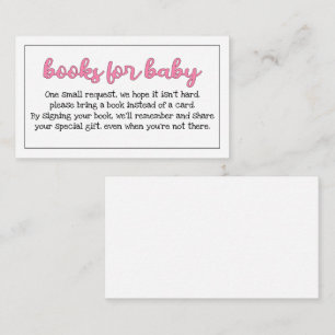 Budget Pink/Girl "Books for Baby" Beilage Begleitkarte