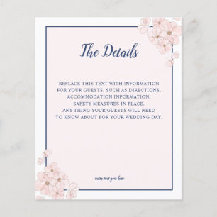 BUDGET Pink Glitzer Navy Floral Wedding DETAILS