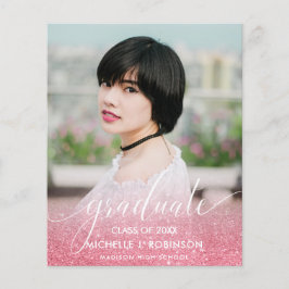 BUDGET PINK Glitzer Ombre Girly Foto Abschluss