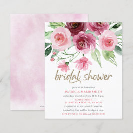 Budget Pink Gold Burgund Blumengestein Brautparty