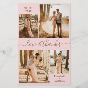 Budget Pink Gold Collage Hochzeit Vielen Dank Flye Flyer